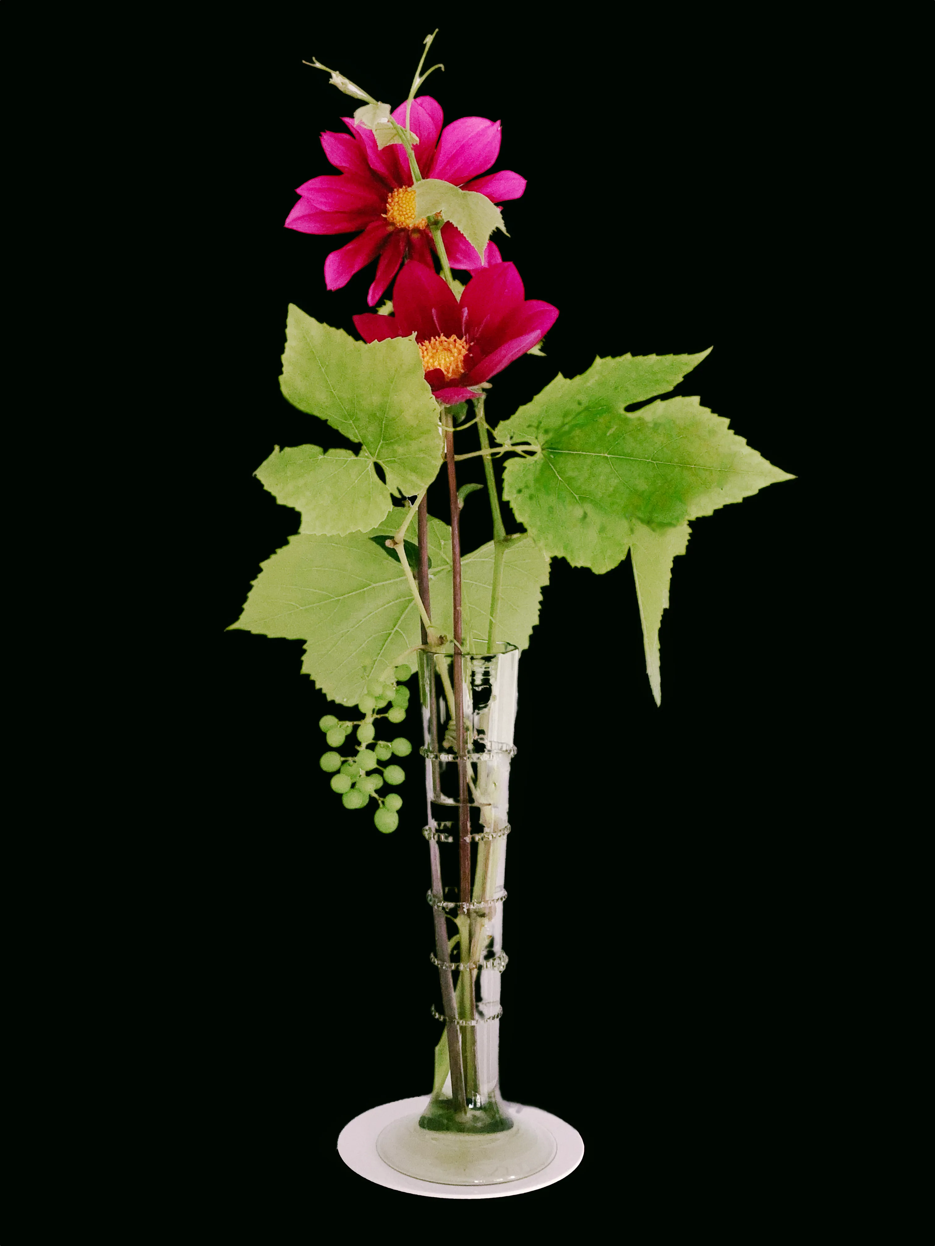 Dahlias på en simpel buket